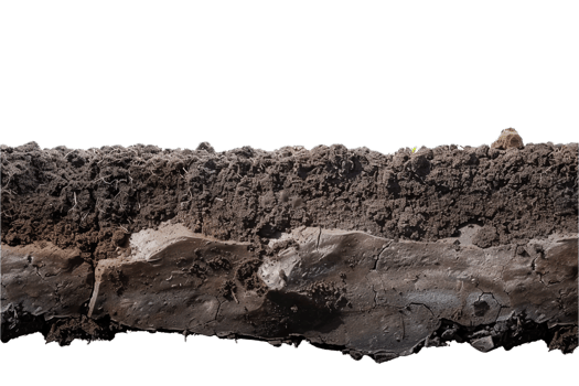 AI generated Cross-Section of Soil Showing Grass and Roots png
