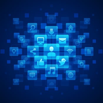 Digital Connectivity Concept With Blue Abstract Background vector