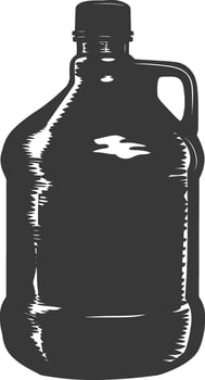 AI generated Silhouette Gallon of water black color only vector