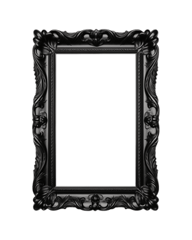 a black rectangular frame isolated on a transparent background, png