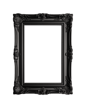 a black rectangular frame isolated on a transparent background, png