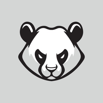 Angry looking panda logo illustration sports or team logo vector