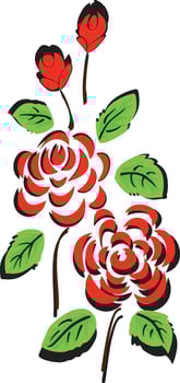 a drawing of a red flower vector