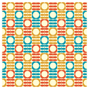 Retro 70s 60s Groovy Mid Century Red Blue Yellow Flowers Pattern png