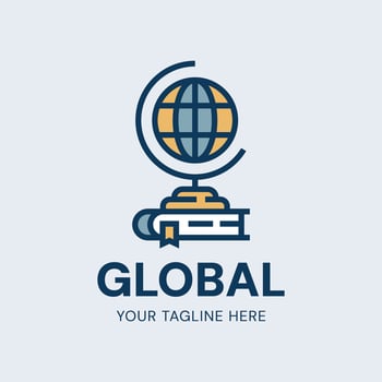 Globe and Book Logo Template vector