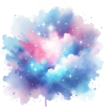 AI generated Celestial Watercolor Splash with Stars Watercolor Clipart Isolated png