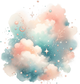 AI generated Turquoise and Peach Watercolor Splash Watercolor Clipart Isolated png