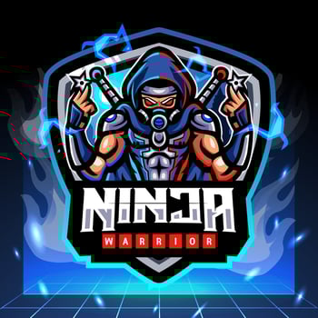 Ninja mascot. esport logo design vector