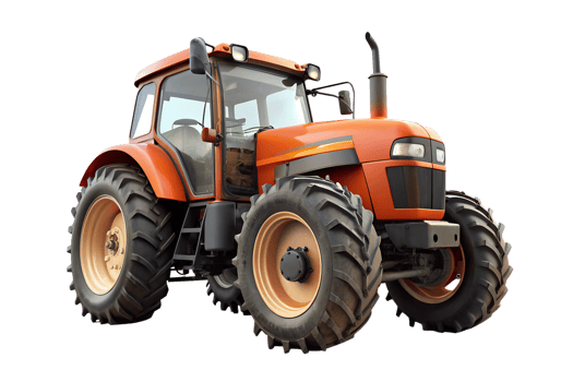 3d render style, tractor isolated on transparent background png