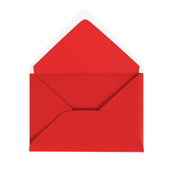 red envelope with red paper on transparent background png