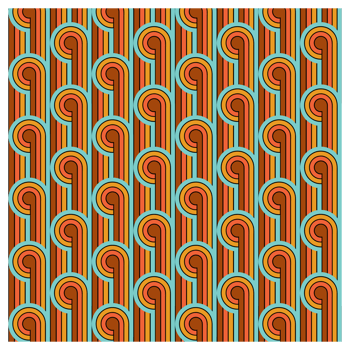 Red Orange And Blue Mid Century Seventies Style Pattern png