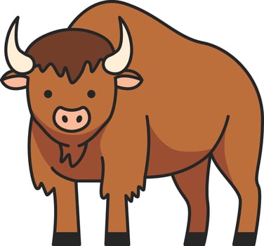 Bison animal vector cartoon illustration