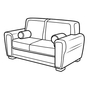 Minimalist vector outline of a sofa chair icon for versatile use.
