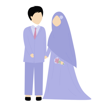 Purple Couple Muslim Wedding png