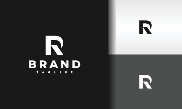 letter R fishing hook logo vector
