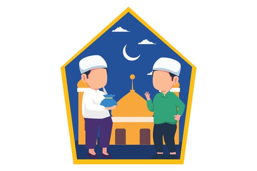 Ramadan Kareem Flat Design Illustration vector