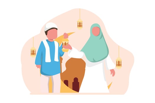 Ramadan Kareem Flat Design Illustration vector