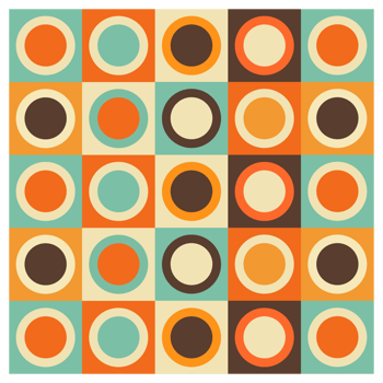 Retro 60s 70s Squares And Circles Funky Vintage Bohemian Pattern png