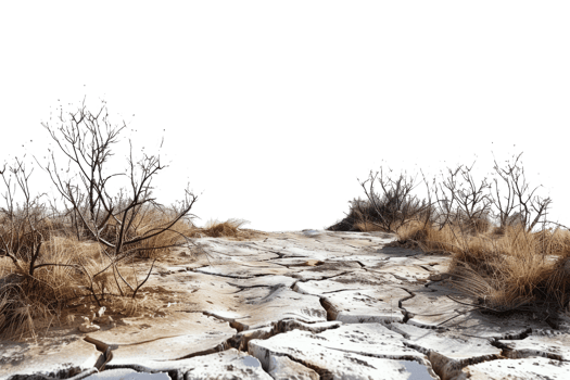 AI generated Dry and cracked soil in barren desert png