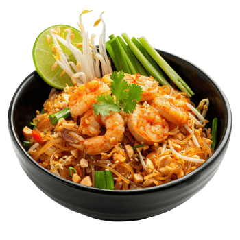 AI generated Pad Thai noodles isolated. Traditional Asian street food png