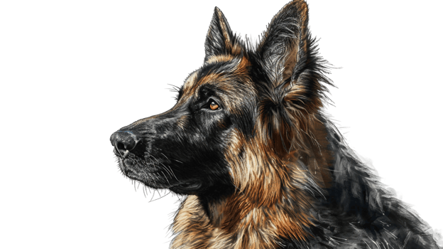 AI generated German Shepherd dog on Transparent Background png