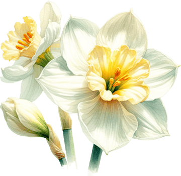 AI generated March Birth Month Flower Jonquil Watercolor Clipart Isolated png