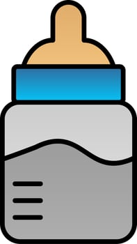Baby Bottle Line Filled Gradient  Icon vector