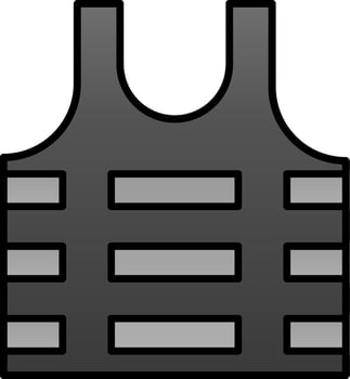 Bullet Proof Vest Line Filled Gradient  Icon vector
