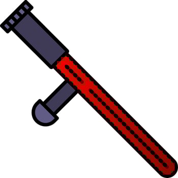 Police Stick Line Filled Gradient  Icon vector