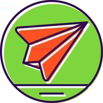 Paper Plane Filled  Icon vector