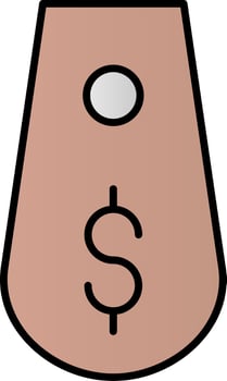 Tag Line Filled Gradient  Icon vector
