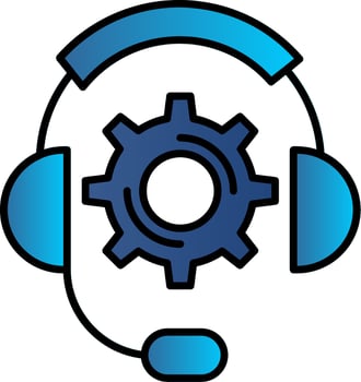 Technical Support Line Filled Gradient  Icon vector