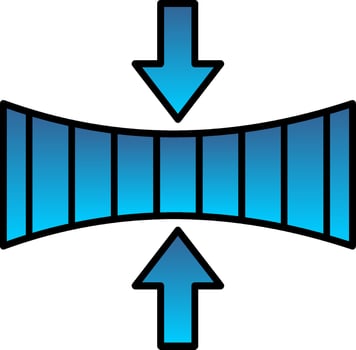 Elasticity Line Filled Gradient  Icon vector