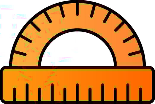 Protractor Line Filled Gradient  Icon vector