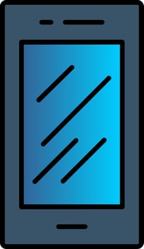 Mobile Phone Line Filled Gradient  Icon vector