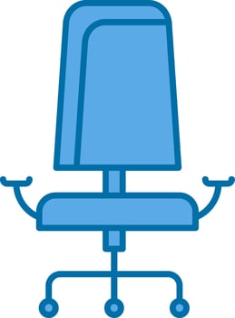 Office chair Filled Blue  Icon vector