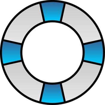 Life Saver Line Filled Gradient  Icon vector