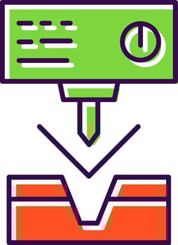 Metal Bending Machine Filled  Icon vector