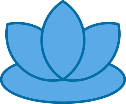 Lotus Filled Blue  Icon vector