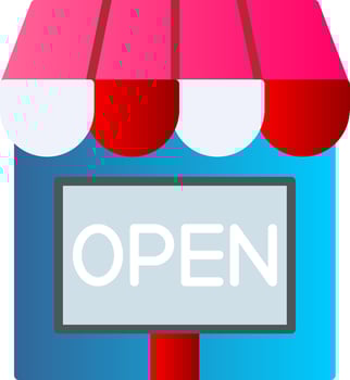 Open Flat Gradient  Icon vector