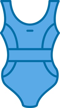 Swimsuit Filled Blue  Icon vector