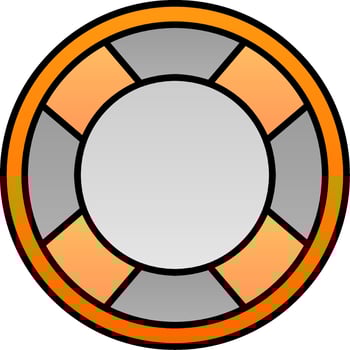 Lifebuoy Line Filled Gradient  Icon vector