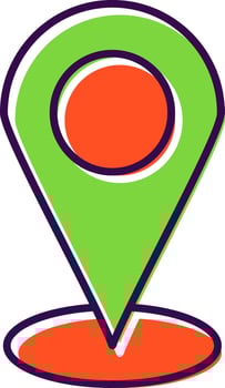 Starred Location Filled  Icon vector