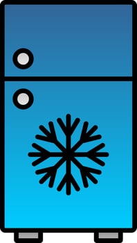 Refrigerator Line Filled Gradient  Icon vector