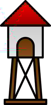 Watchtower Line Filled Gradient  Icon vector