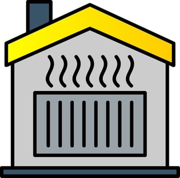 Heating Line Filled Gradient  Icon vector
