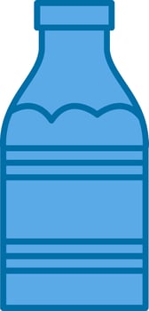 Milk Bottle Filled Blue  Icon vector