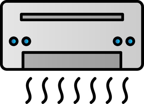 Air Conditioner Line Filled Gradient  Icon vector