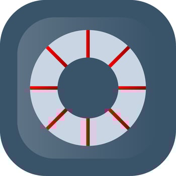 Lifebuoy Flat Gradient  Icon vector