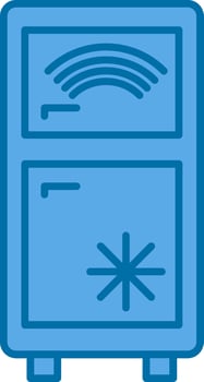 Smart Refrigerator Filled Blue  Icon vector